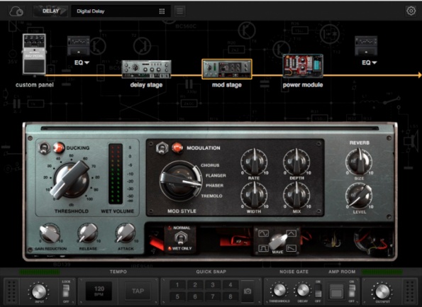 Bias pedal Delay modulación