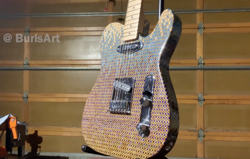 telecaster con lápices de colores 4