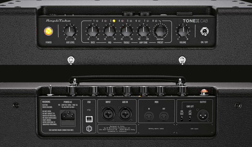 Controles y conexiones de la IK Multimedia ToneX Cab