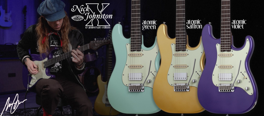 Banner Schecter Nick Johnston Traditional HSS 10th Anniversary