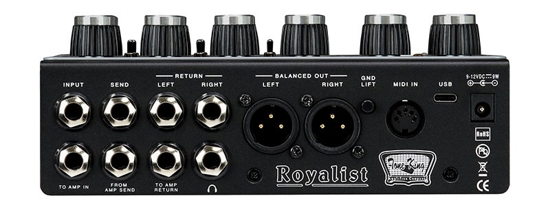 Conexiones del Tone King Royalist MKII Tri-Tube Preamp