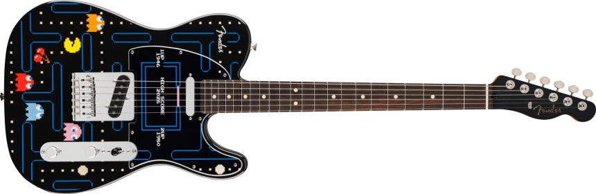 Frontal de la Fender x Pac-Man Player II Telecaster