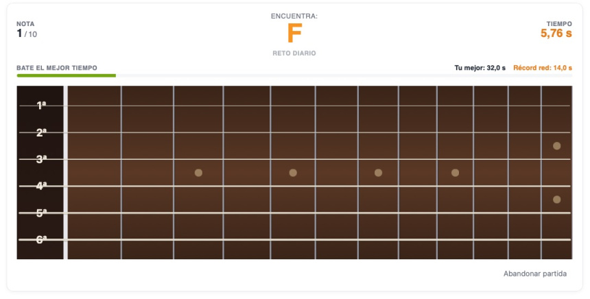 El juego Fretboard Master