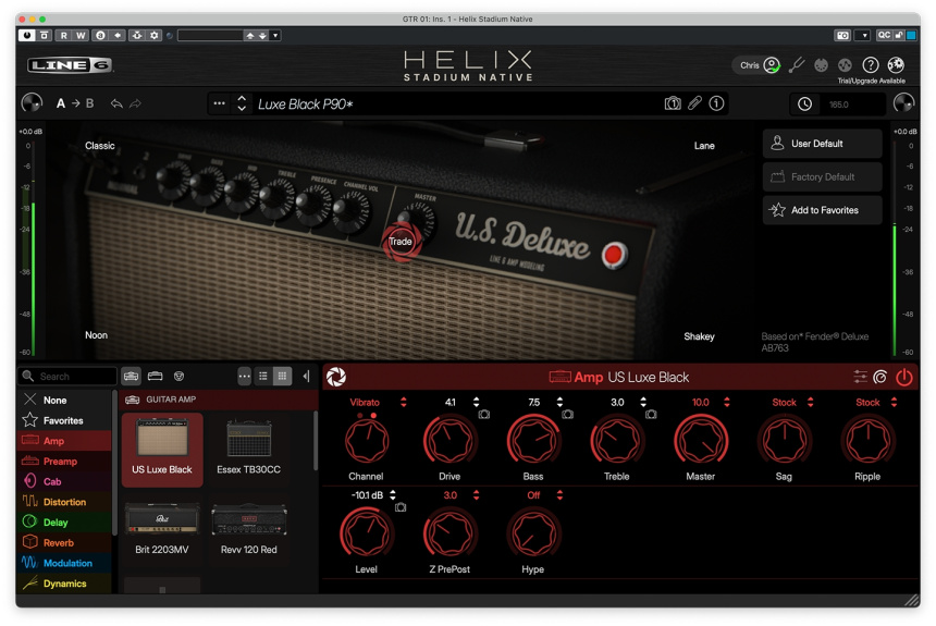 Amplificadores en Helix Stadium Native Intro