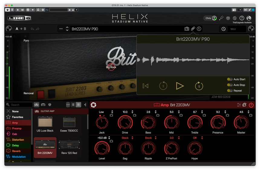 Clips de presets en Helix Stadium Native
