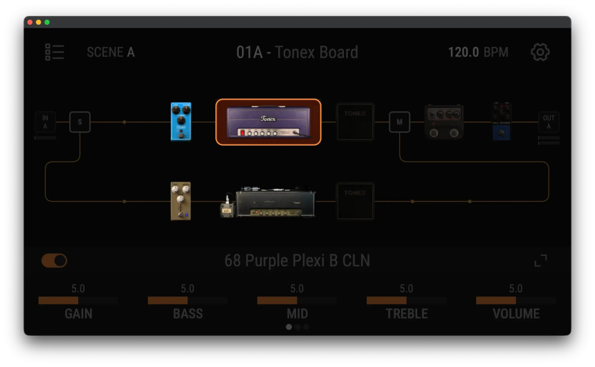 Ruta de señal del IK Multimedia TONEX Board