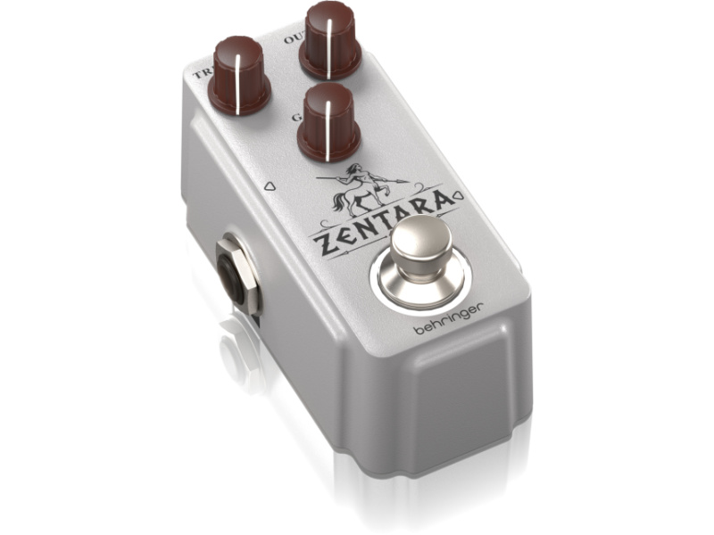 Pedal Behringer Zentara Mini-SR, de formato reducido y acabado plateado