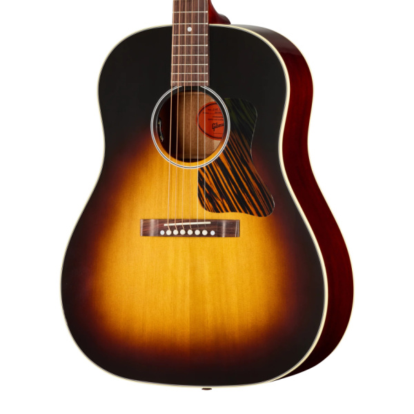 Guitarra acústica Gibson J-45 Original con tapa Vintage Sunburst y golpeador rayado