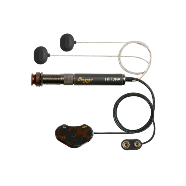 Sistema Baggs HiFi DNA con dos sensores redondos, conector y controles