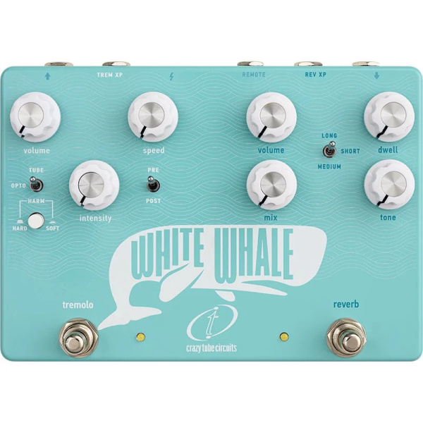 Pedal Crazy Tube Circuits White Whale V2 con reverb de muelles y trémolo