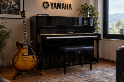 Rincón musical Yamaha con piano y guitarra.png