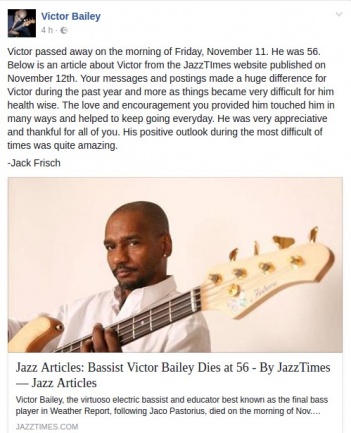 Victor Bailey Comunicado