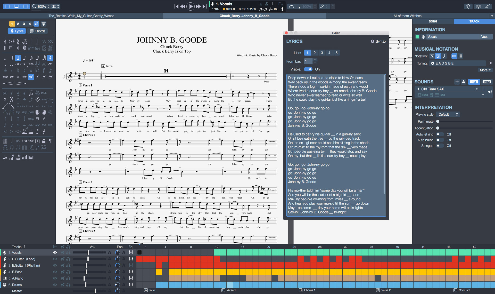 Music scores Tabs for Guitar Pro