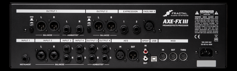 Sección I/O Axe FX III