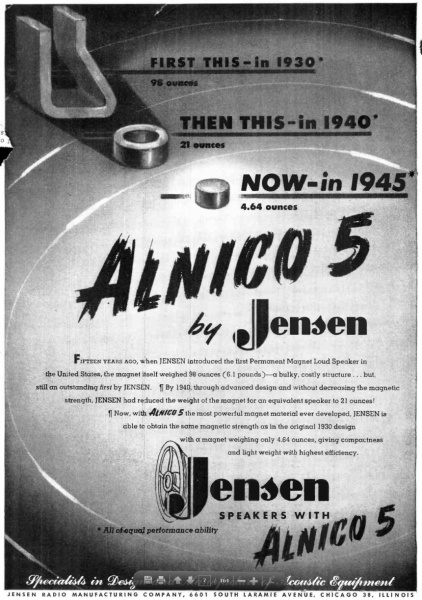 Anuncio de altavoces Jensen