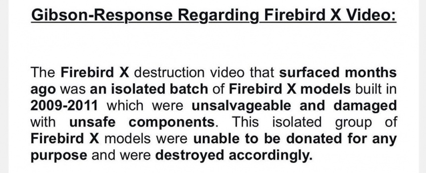 Declaración Gibson Firebird X