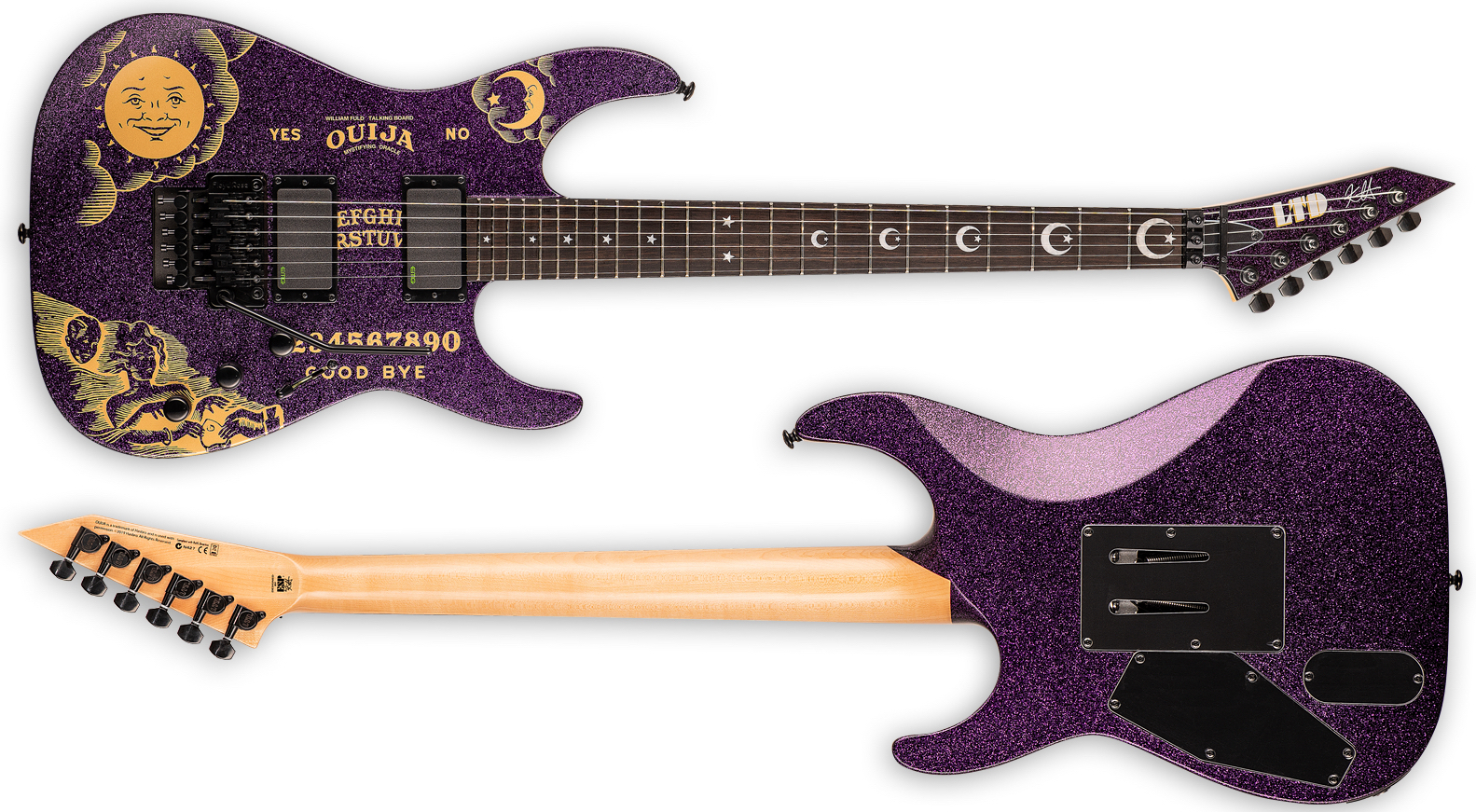 ESP y LTD Kirk Hammett Ouija con acabados Purple y Red Sparkle en edición  limitada | Guitarristas.info