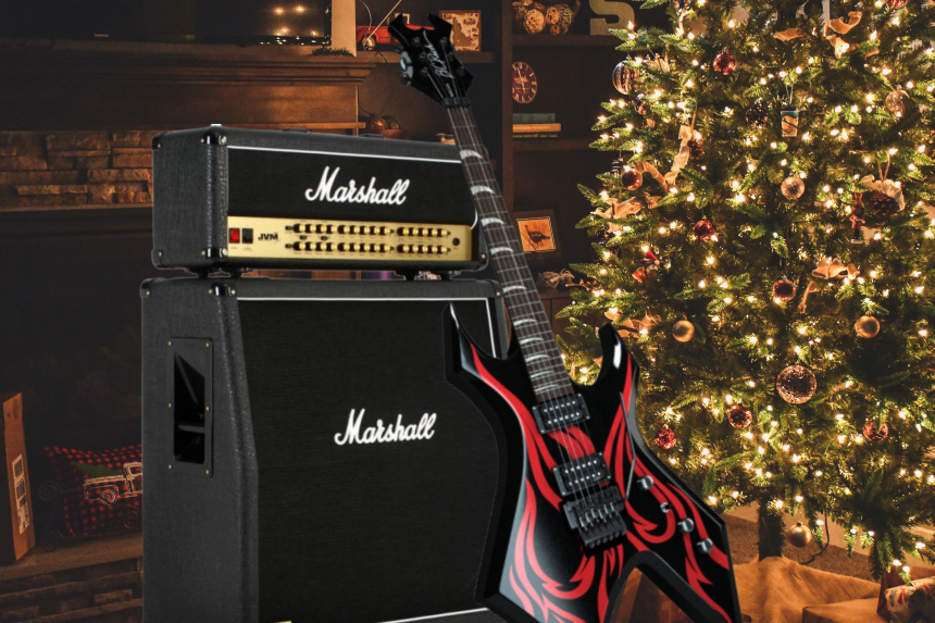 Guitarra y ampli en navidad