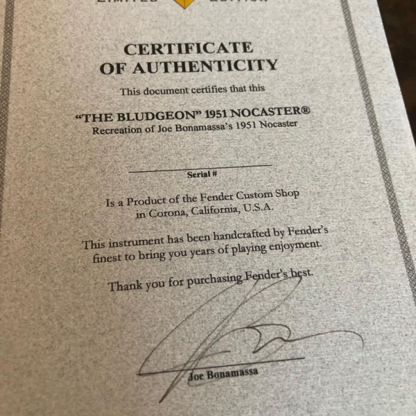 Bonamassa 51 Nocaster certificado atutencidad