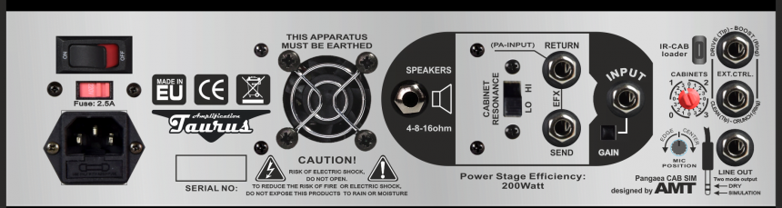 Panel trasero del Stomp-Head 7.Apogee