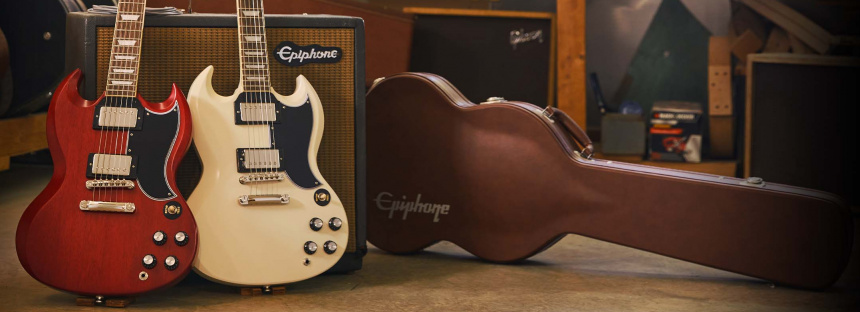 Epiphone 1961 Les Paul SG Standard Aged Sixties Cherry y Aged Classic White