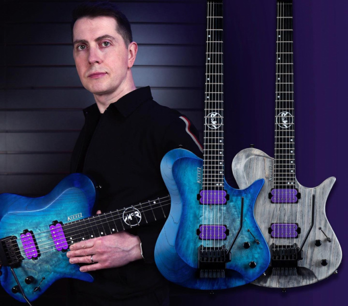 Thomas McRocklin con Kiesel Guitars MCR6X
