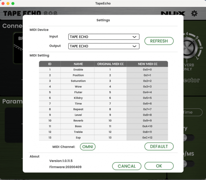 Editor Nux NDD-7 Tape Echo