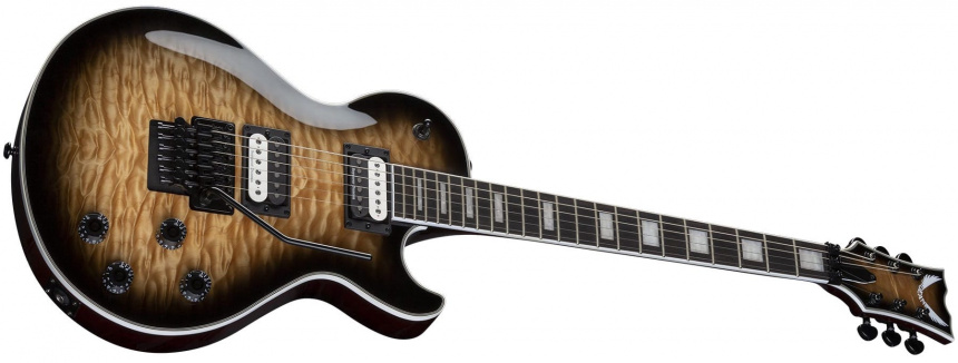 Dean Thoroughbred Select Floyd Quilt Maple Natural Black Burst