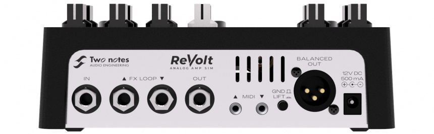 Panel trasero del Two Notes ReVolt Guitar
