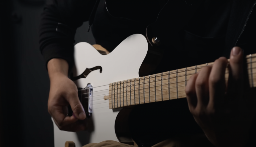 Guitarra hecha con muebles de IKEA