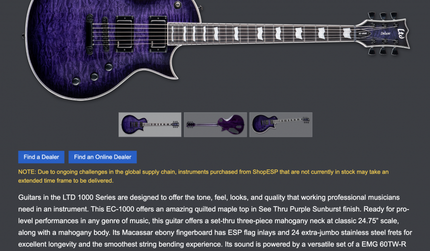 Aviso en web de ESP LTD