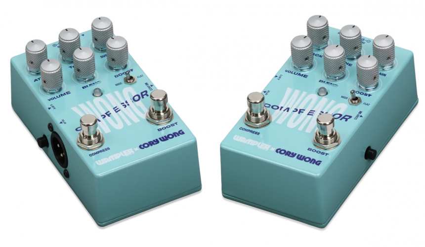 Controles laterales del Wampler Cory Wong Compressor