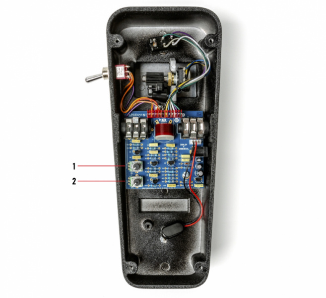 Interior del Dunlop Cry Baby Daredevil Fuzz Wah