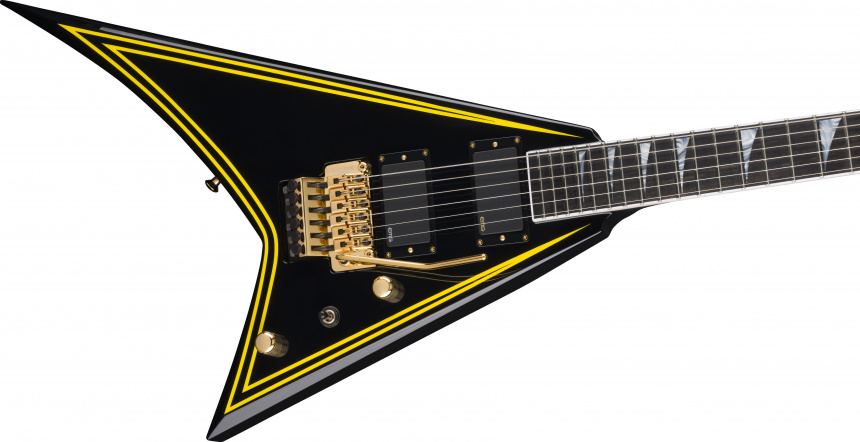 MJ Series Rhoads RR24MG, Gloss Black with Yellow Pinstripes