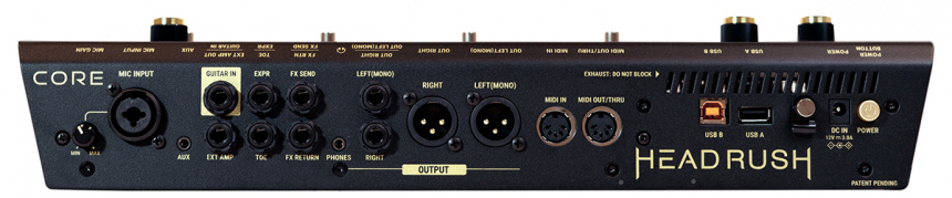 Panel trasero de Headrush Core