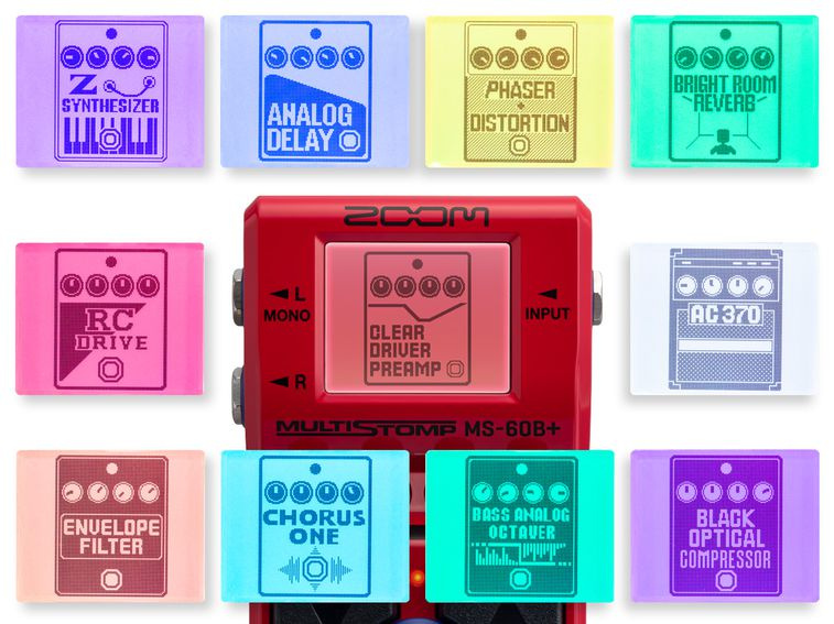 Colores de la pantalla del Zoom Multi Stomp MS-60B+