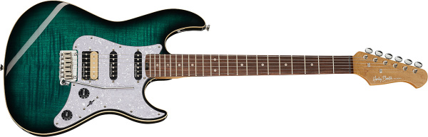 Harley Benton ST-Modern MN HSS Flame Blue Burst.