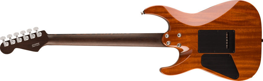 Trasera de la Charvel MJ Series DK24 HSH 2PT W en Antique Burst,