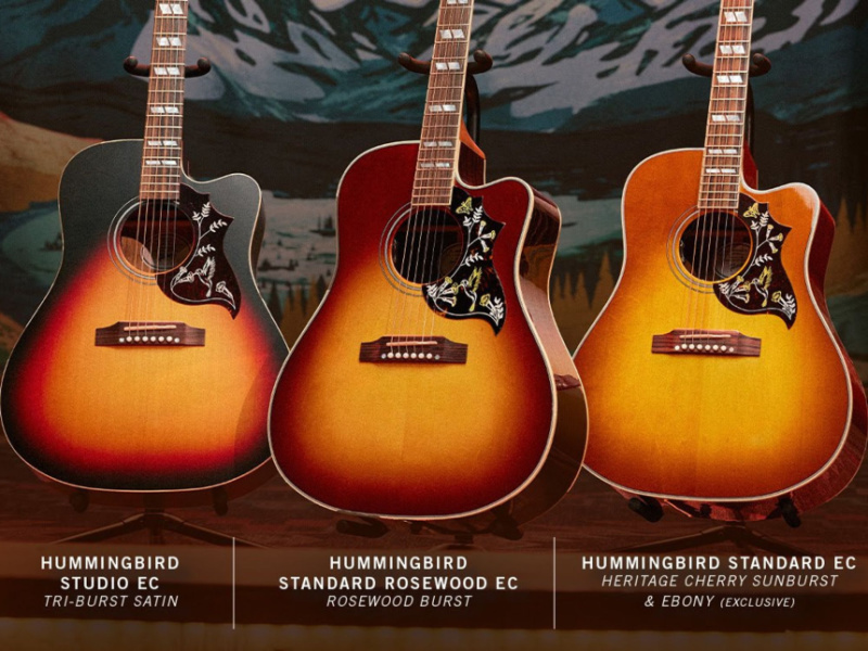 Los tres modelos Gibson Hummingbird EC