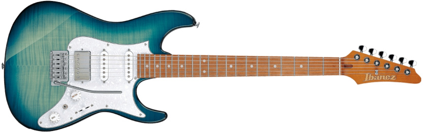 Ibanez AZ24S1F en Transparent Turquoise Burst