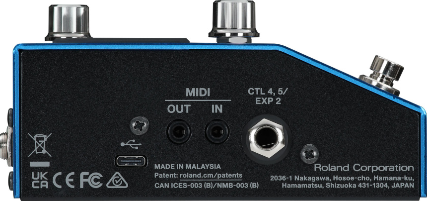 Conexiones en el lateral del Boss VG-800