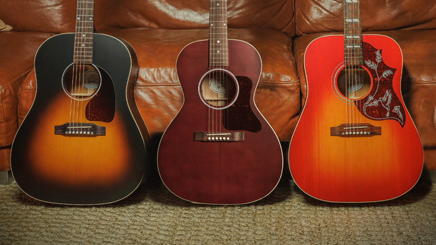 Gibson Acoustic Special J-45, L-00 y Hummingbird