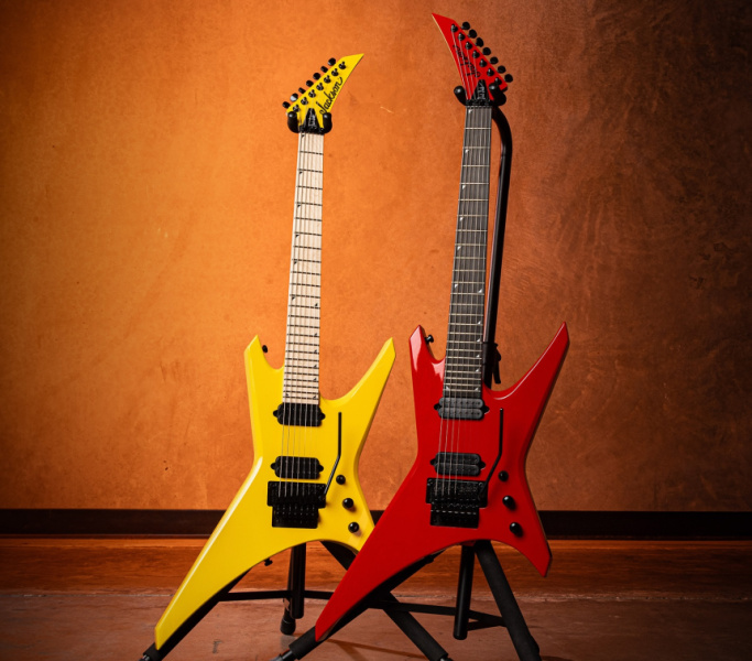 Jackson Pro Series Signature Dave Davidson Warrior WR7 en Ferrari Yellow y Ferrari Red