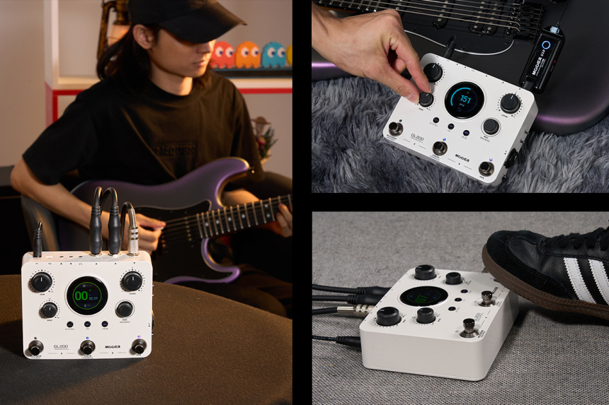 Collage del Mooer GL200 Groove Loop