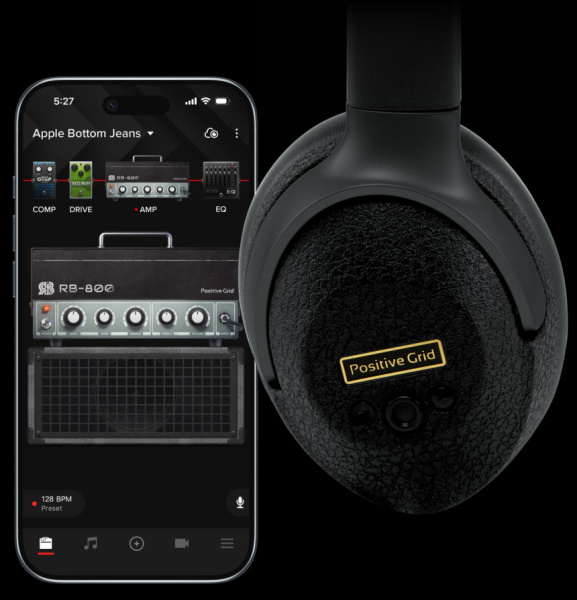 Positive Grid Spark Neo Core enlazado con móvil