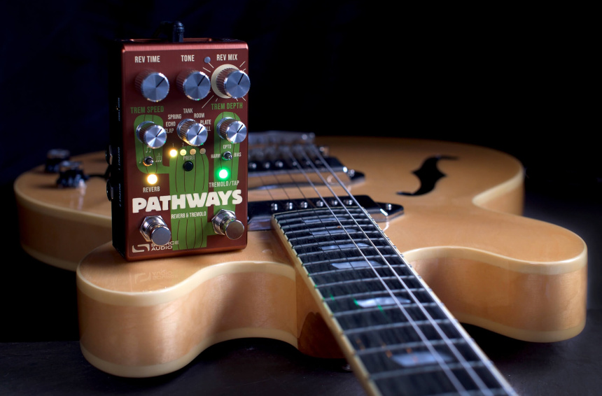 Source Audio Pathways Reverb & Tremolo con guitarra