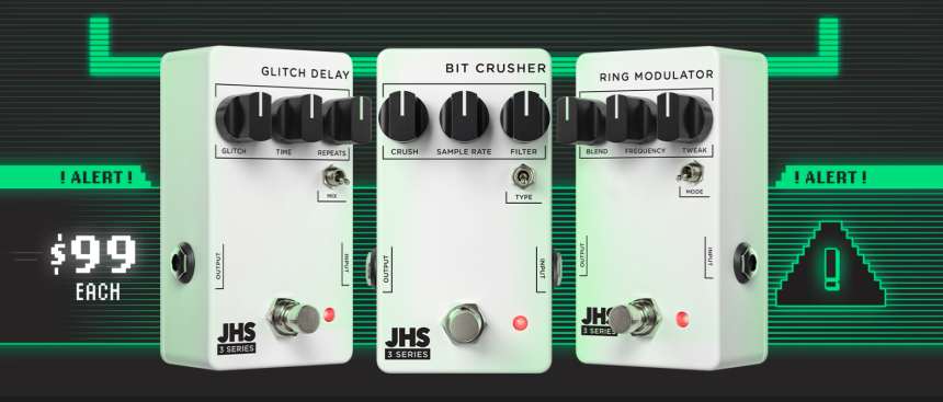 JHS 3 Series Glitch Delay, Bit Crusher y Ring Modulator