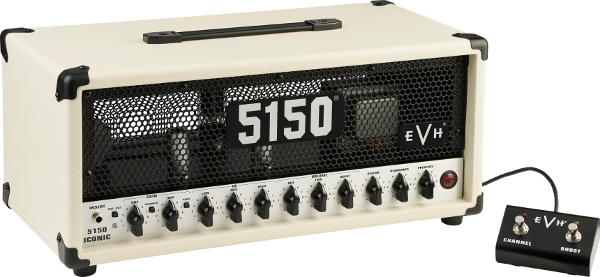 EVH 5150 Iconic 15W 6L6 Head Ivory con pedal