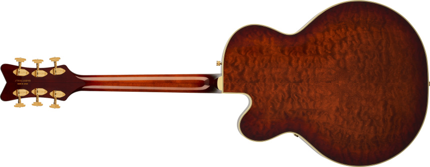 Trasera de la Gretsch G6136TGQM-59 Limited Edition Quilt Classic FalconGretsch G6136TGQM-59 Limited Edition Quilt Classic Falcon