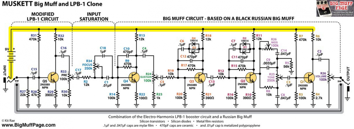 Схема bass big muff